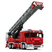 Thumbnail for Building Blocks Tech MOC APP RC Rescue Fire Engine Ladder Truck Bricks Toy 17022 - 5
