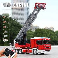 Thumbnail for Building Blocks Tech MOC APP RC Rescue Fire Engine Ladder Truck Bricks Toy 17022 - 10