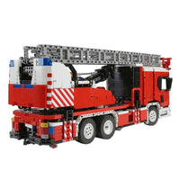 Thumbnail for Building Blocks Tech MOC APP RC Rescue Fire Engine Ladder Truck Bricks Toy 17022 Construction Set Toys - 6