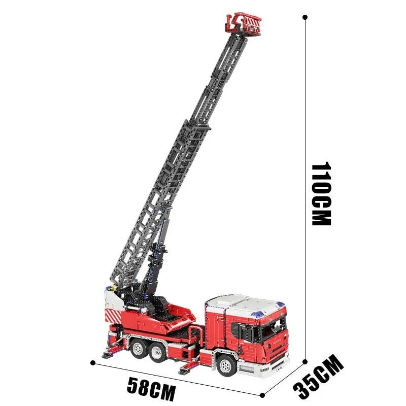 Building Blocks Tech MOC APP RC Rescue Fire Engine Ladder Truck Bricks Toy 17022 - 7