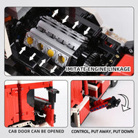 Thumbnail for Building Blocks Tech MOC APP RC Rescue Fire Engine Ladder Truck Bricks Toy 17022 Construction Set Toys - 9