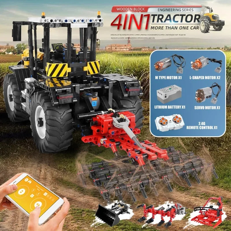 Building Blocks Tech MOC APP RC Tractor Fastrac 4000ER Truck Bricks Toys 17019 Construction Set Toys - 4