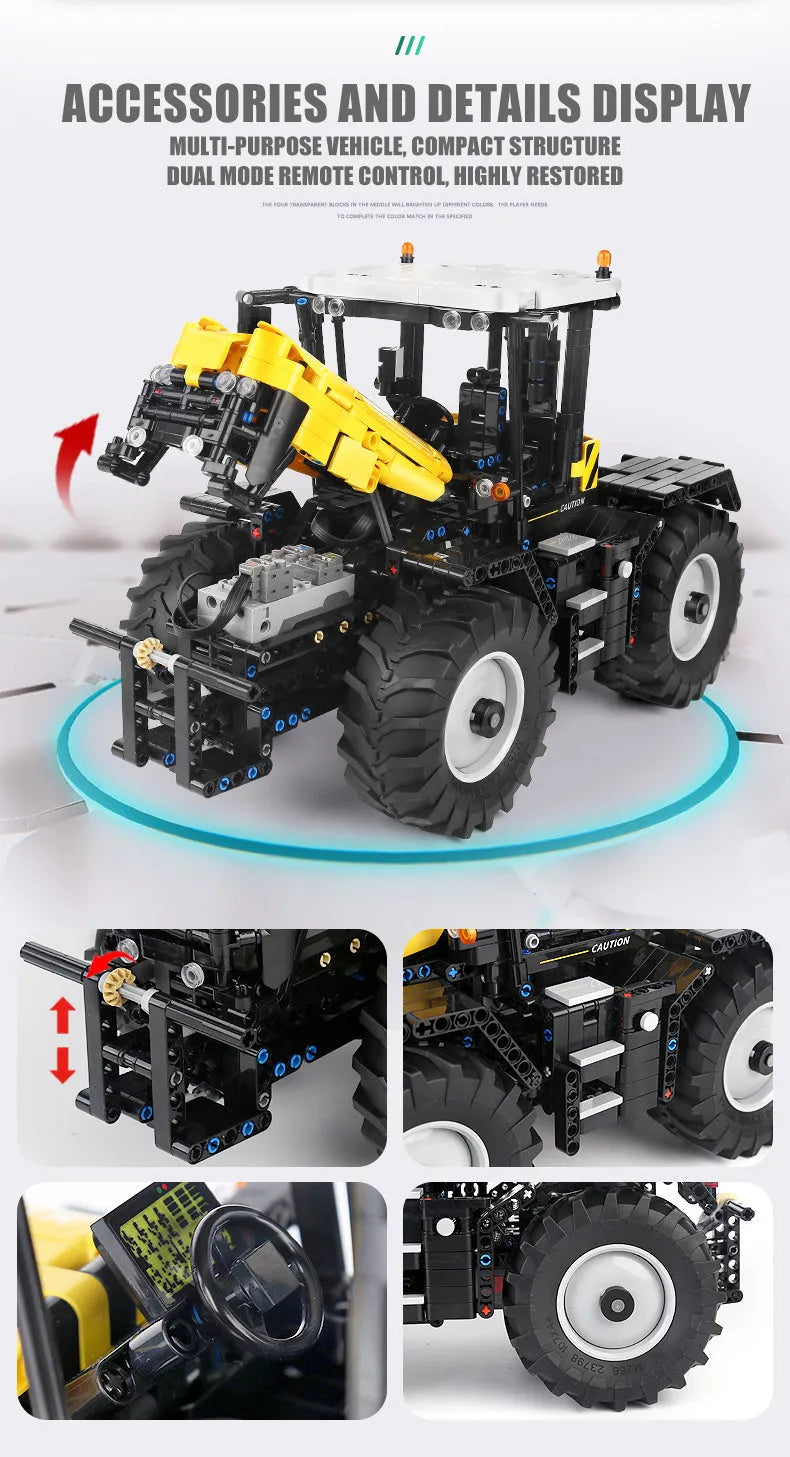 Building Blocks Tech MOC APP RC Tractor Fastrac 4000ER Truck Bricks Toys 17019 Construction Set Toys - 7