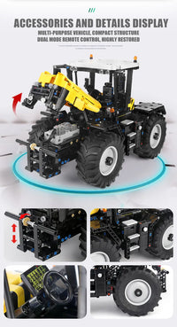 Thumbnail for Building Blocks Tech MOC APP RC Tractor Fastrac 4000ER Truck Bricks Toys 17019 Construction Set Toys - 7