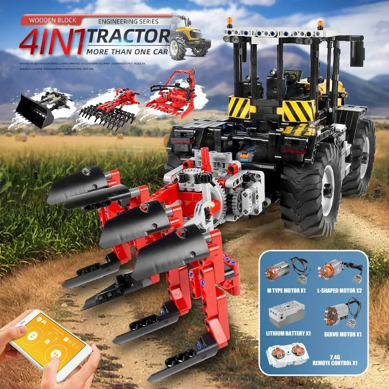 Building Blocks Tech MOC APP RC Tractor Fastrac 4000ER Truck Bricks Toys 17019 - 5
