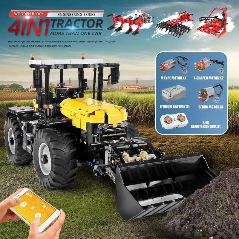 Building Blocks Tech MOC APP RC Tractor Fastrac 4000ER Truck Bricks Toys 17019 - 3