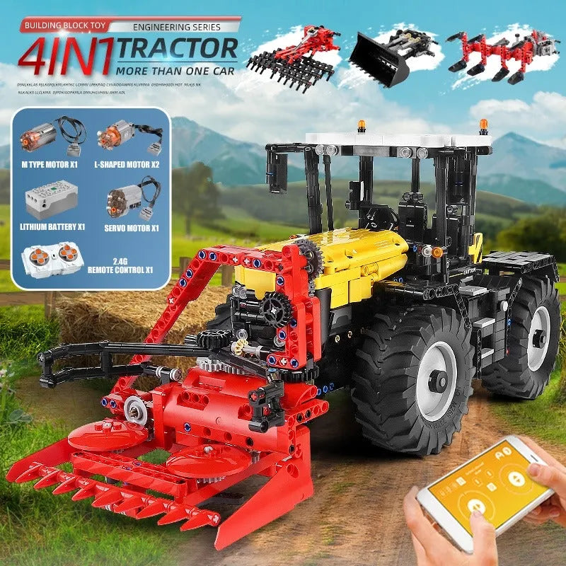 Building Blocks Tech MOC APP RC Tractor Fastrac 4000ER Truck Bricks Toys 17019 - 13