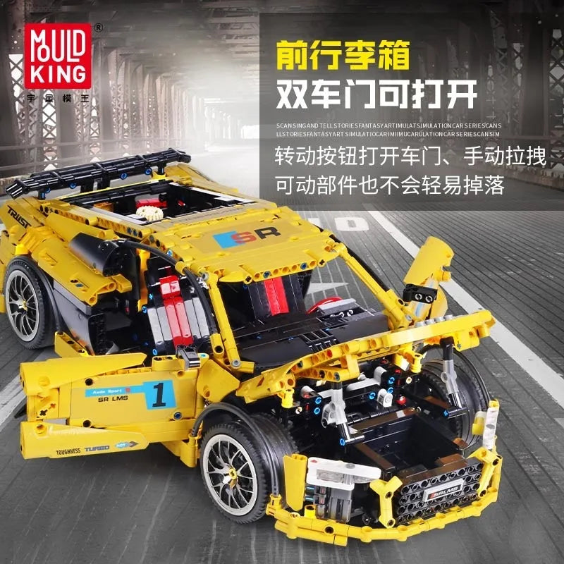 Building Blocks Tech MOC Audi R8 V10 Roadster Racing Car Bricks Toy 13127 - 12