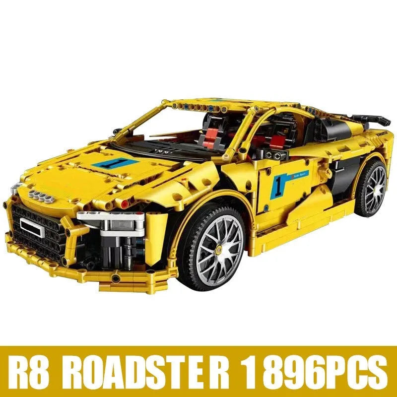 Building Blocks Tech MOC Audi R8 V10 Roadster Racing Car Bricks Toy 13127 - 9