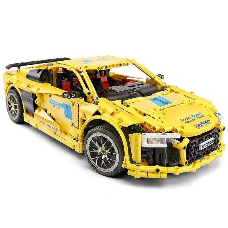 Building Blocks Tech MOC Audi R8 V10 Roadster Racing Car Bricks Toy 13127 - 1