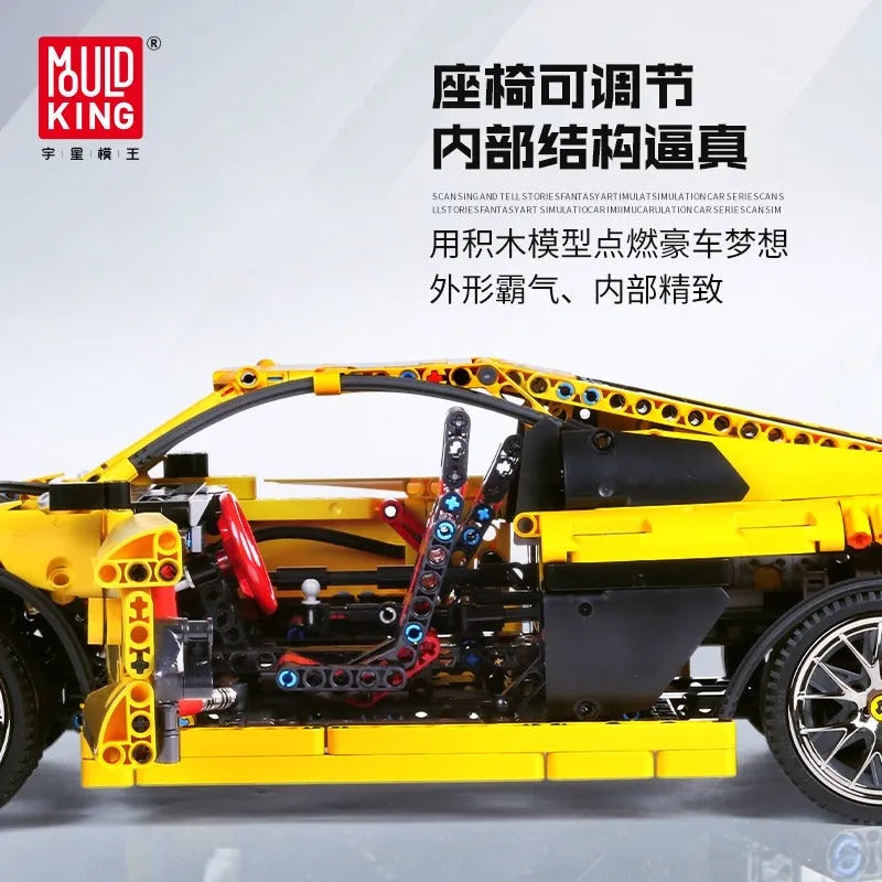 Building Blocks Tech MOC Audi R8 V10 Roadster Racing Car Bricks Toy 13127 - 14