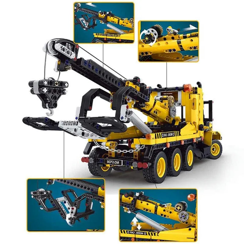 Building Blocks Tech MOC City Heavy Tow Rescue Truck Bricks Toys 17011 - 5