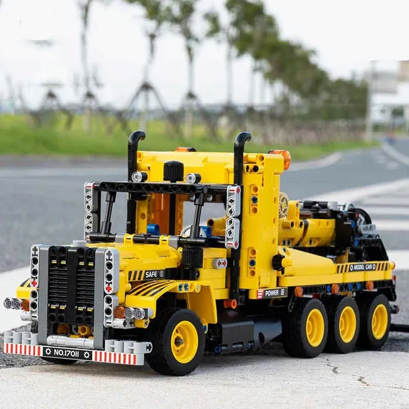 Building Blocks Tech MOC City Heavy Tow Rescue Truck Bricks Toys 17011 - 3
