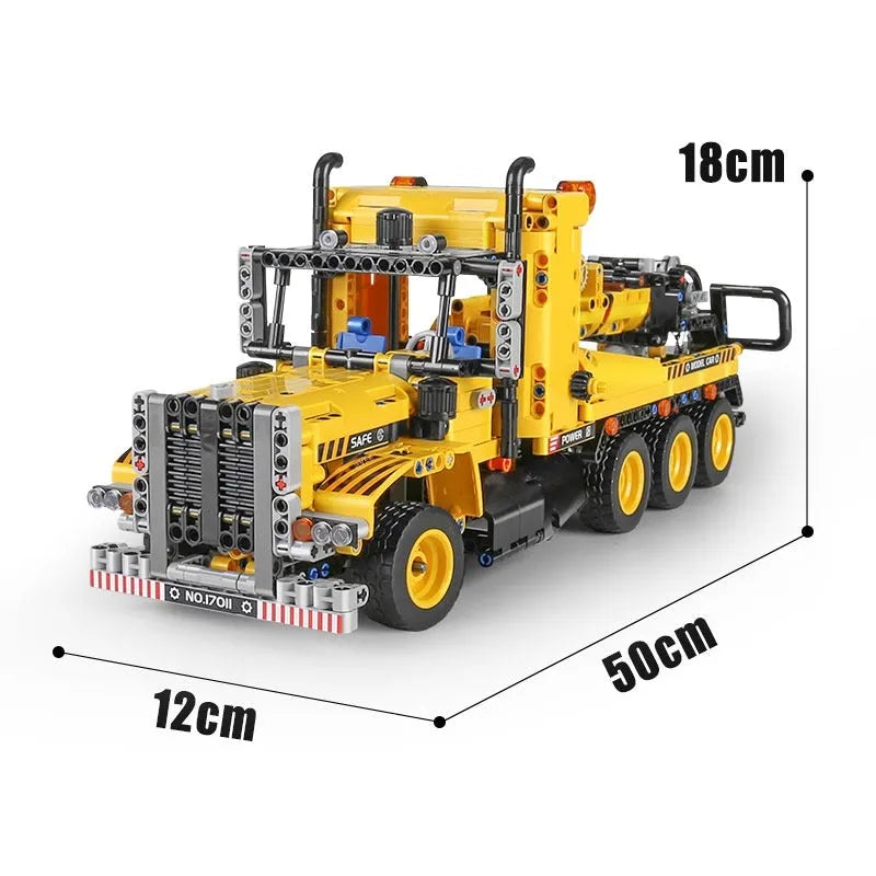 Building Blocks Tech MOC City Heavy Tow Rescue Truck Bricks Toys 17011 - 11