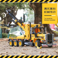 Thumbnail for Building Blocks Tech MOC City Heavy Tow Rescue Truck Bricks Toys 17011 - 9
