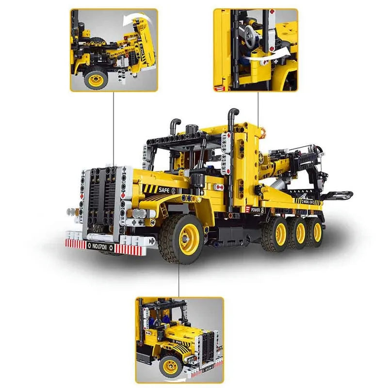 Building Blocks Tech MOC City Heavy Tow Rescue Truck Bricks Toys 17011 - 4