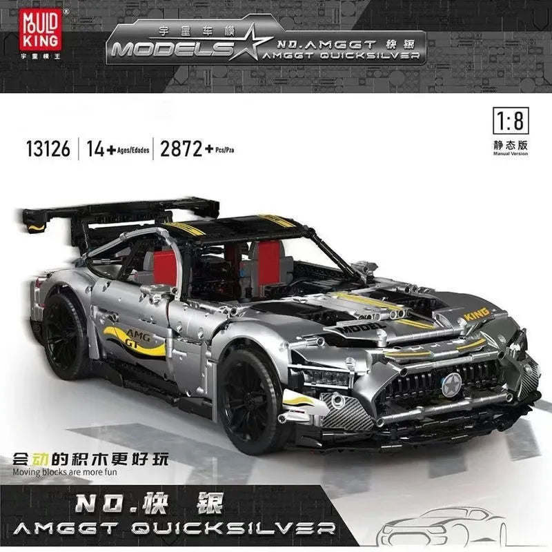 Building Blocks Tech MOC GTR AMG QUICKSILVER Racing Car Bricks Toy 13126 - 3