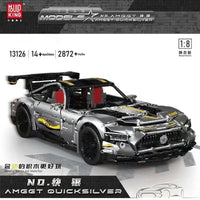 Thumbnail for Building Blocks Tech MOC GTR AMG QUICKSILVER Racing Car Bricks Toy 13126 - 3