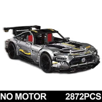 Thumbnail for Building Blocks Tech MOC GTR AMG QUICKSILVER Racing Car Bricks Toy 13126 - 11