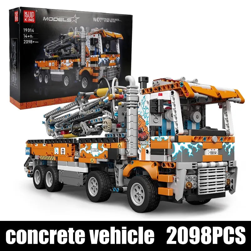Building Blocks Tech MOC Heavy Pneumatic Concrete Pump Truck Bricks Toys - 1