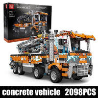 Thumbnail for Building Blocks Tech MOC Heavy Pneumatic Concrete Pump Truck Bricks Toys - 1