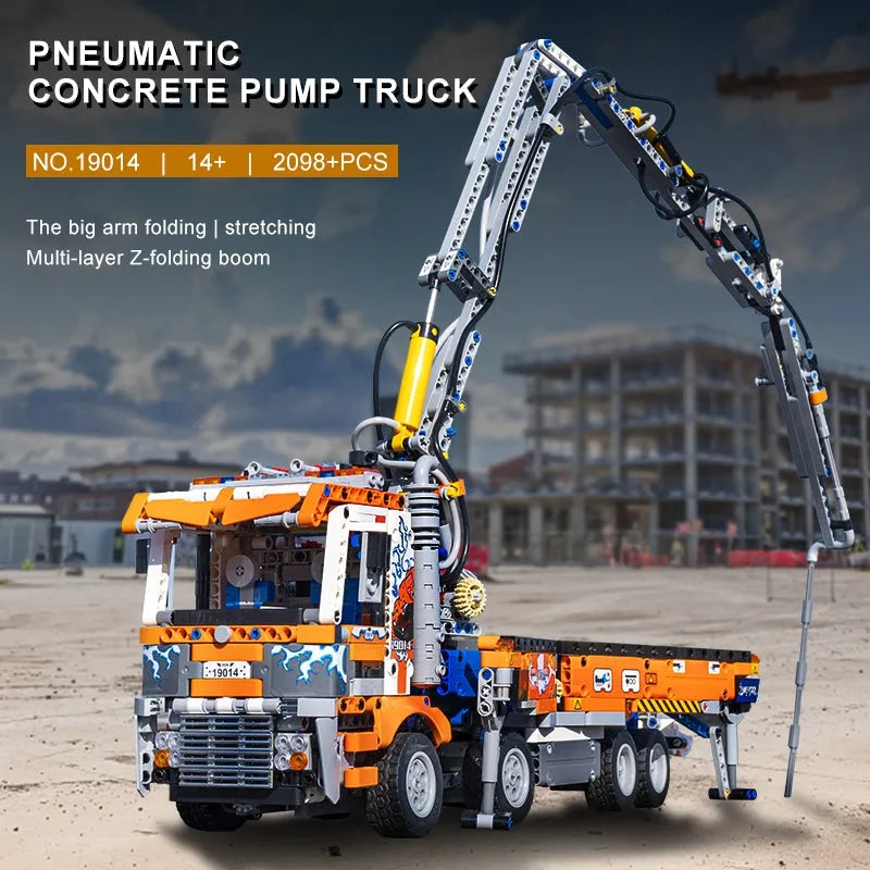 Building Blocks Tech MOC Heavy Pneumatic Concrete Pump Truck Bricks Toys - 8