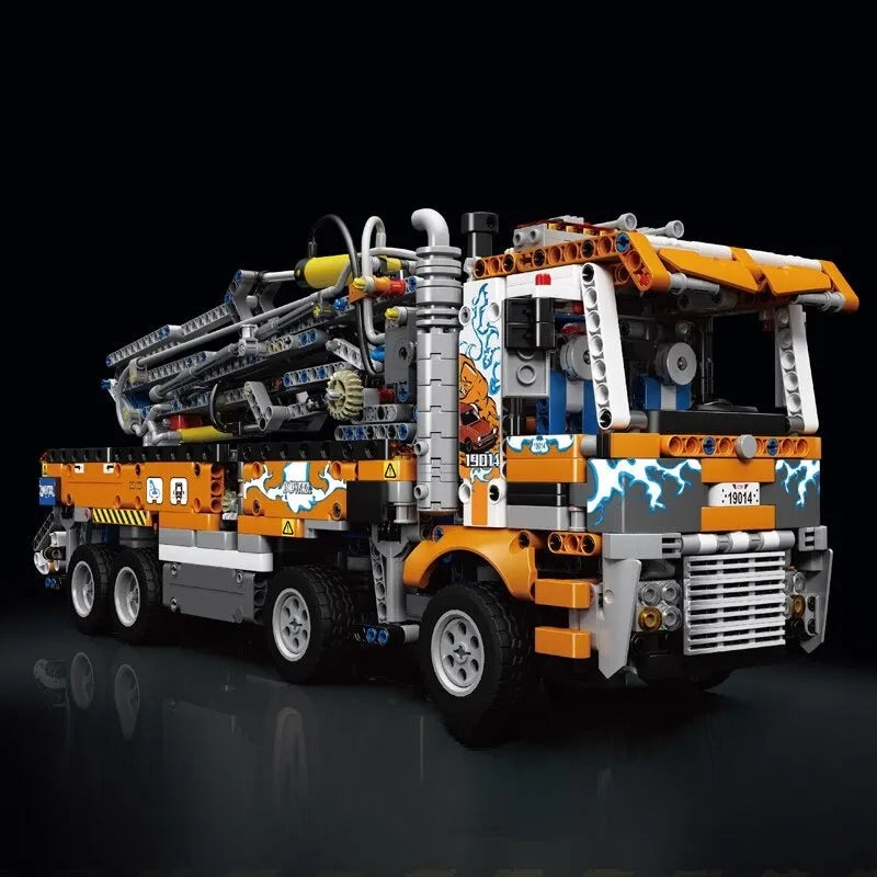 Building Blocks Tech MOC Heavy Pneumatic Concrete Pump Truck Bricks Toys - 4