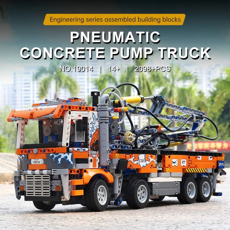 Building Blocks Tech MOC Heavy Pneumatic Concrete Pump Truck Bricks Toys - 10