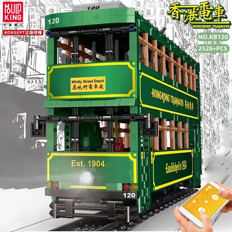 Building Blocks Tech MOC KB120 RC Hong Kong Tramways Train Bricks Toy - 3
