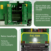 Thumbnail for Building Blocks Tech MOC KB120 RC Hong Kong Tramways Train Bricks Toy Construction Set Toys - 10