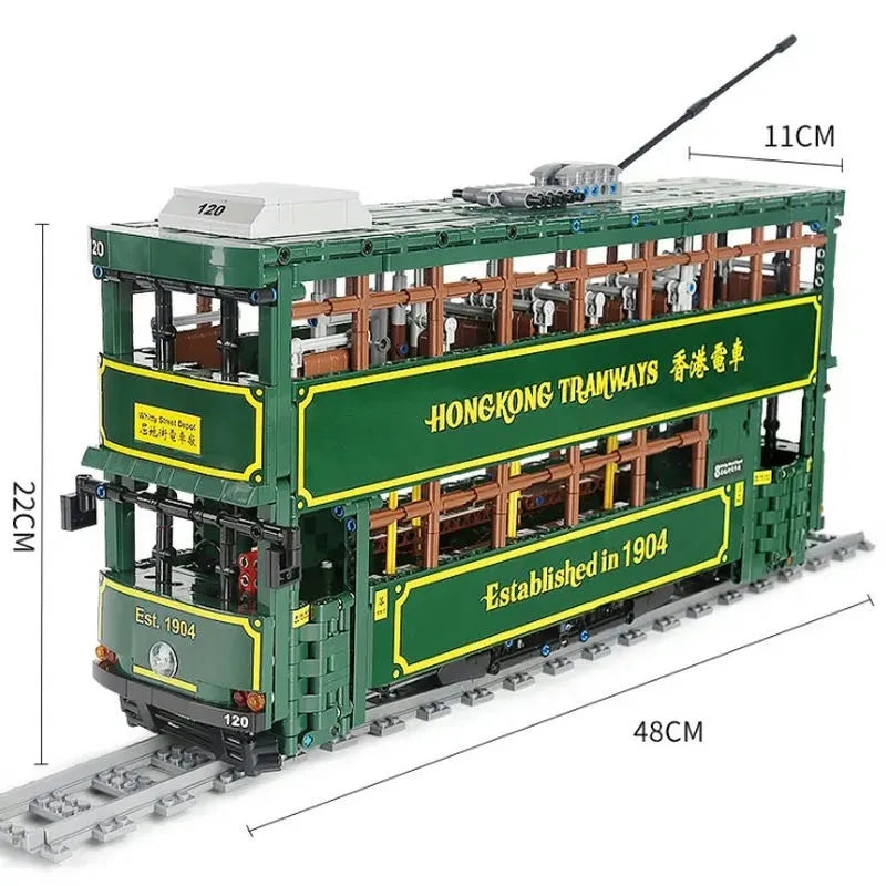 Building Blocks Tech MOC KB120 RC Hong Kong Tramways Train Bricks Toy - 7
