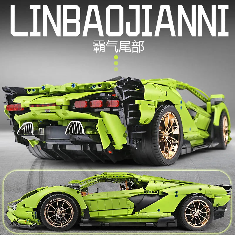 Building Blocks Tech MOC Lamborghini Hyper Racing Car Bricks Toys 13057 - 10