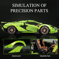 Thumbnail for Building Blocks Tech MOC Lamborghini Hyper Racing Car Bricks Toys 13057 - 9