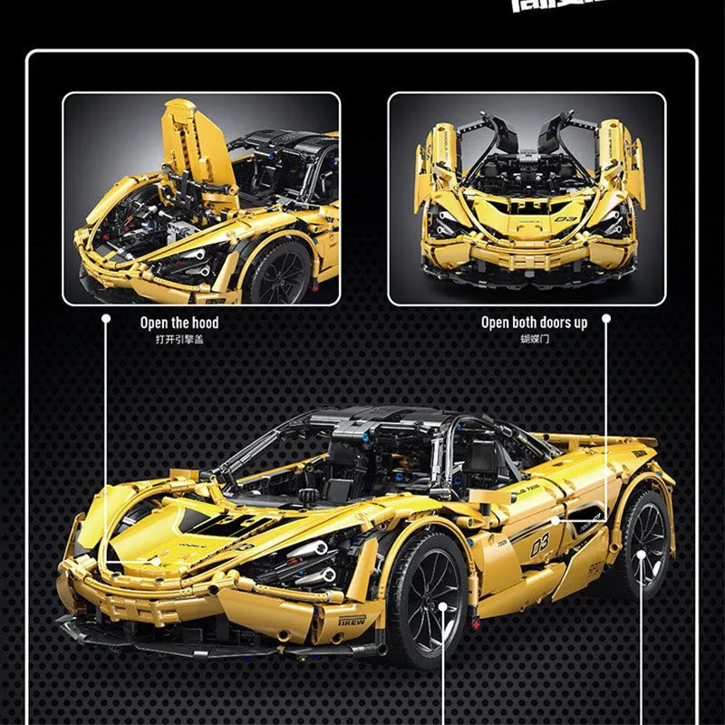 Building Blocks Tech MOC McLaren 720S Super Racing Car Bricks Toys 13145S Construction Set Toys - 9
