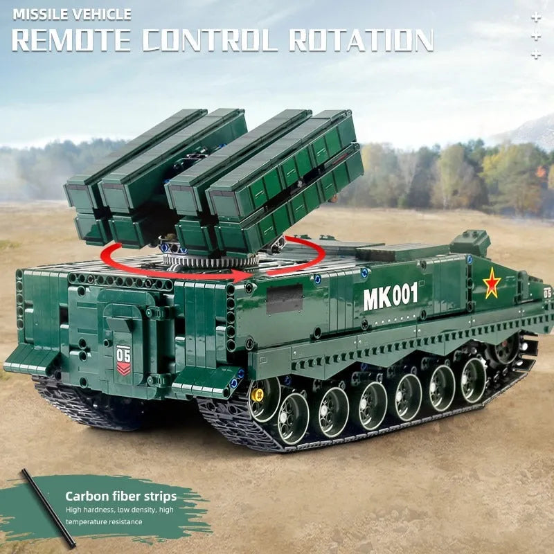 Building Blocks Tech MOC Military RC APP HJ10 Anti Tank Missile Bricks Toys - 7