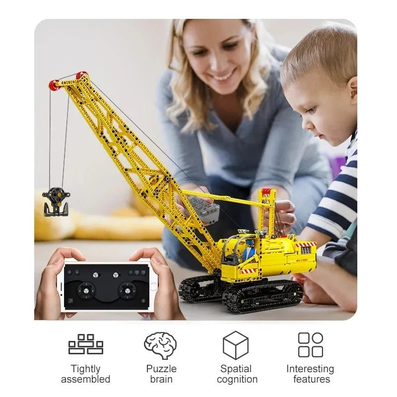 Building Blocks Tech MOC Motorized APP RC Crawler Crane Bricks Toys - 7