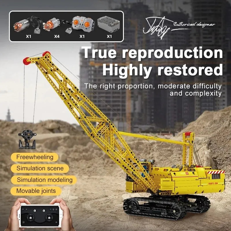 Building Blocks Tech MOC Motorized APP RC Crawler Crane Bricks Toys - 3