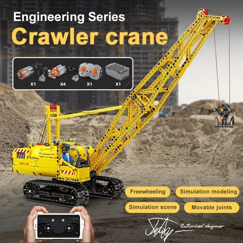 Building Blocks Tech MOC Motorized APP RC Crawler Crane Bricks Toys - 2