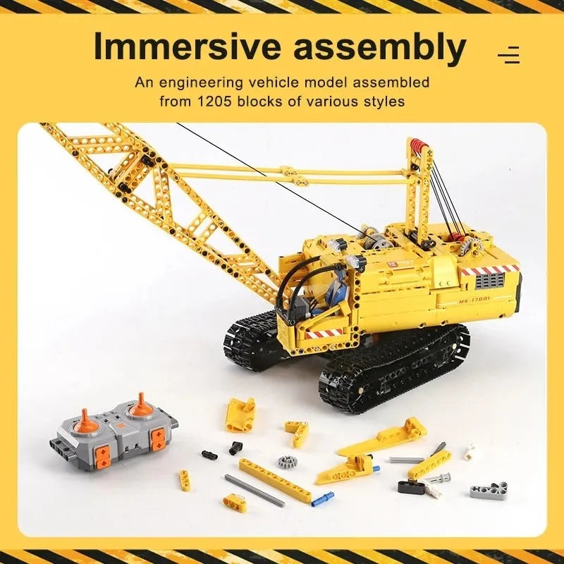 Building Blocks Tech MOC Motorized APP RC Crawler Crane Bricks Toys - 5