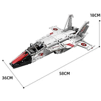 Thumbnail for Building Blocks Tech MOC Motorized RC Air Racing Jet Bricks Toy 15013 - 5
