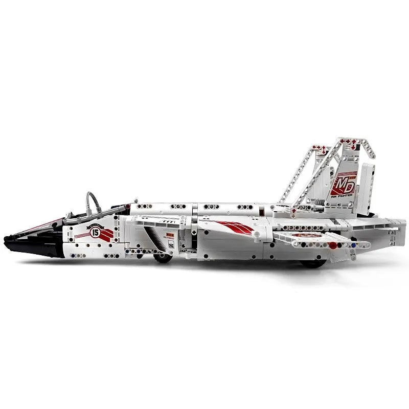 Building Blocks Tech MOC Motorized RC Air Racing Jet Bricks Toy 15013 - 6