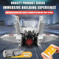 Thumbnail for Building Blocks Tech MOC Motorized RC Air Racing Jet Bricks Toy 15013 - 10