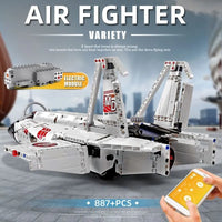 Thumbnail for Building Blocks Tech MOC Motorized RC Air Racing Jet Bricks Toy 15013 - 3