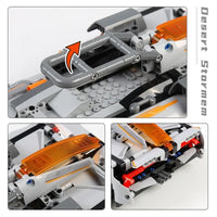 Thumbnail for Building Blocks Tech MOC Motorized RC Desert Storm Car Bricks Toy - 7