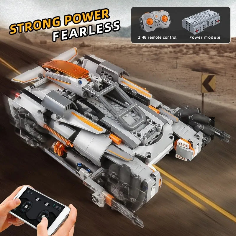 Building Blocks Tech MOC Motorized RC Desert Storm Car Bricks Toy - 5
