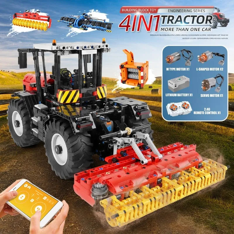 Building Blocks Tech MOC Motorized RC Fastrac Roller Tractor Truck Bricks Toy 17020 - 5