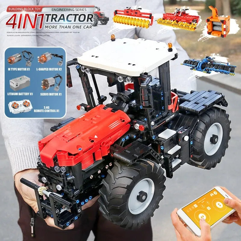 Building Blocks Tech MOC Motorized RC Fastrac Roller Tractor Truck Bricks Toy 17020 - 3