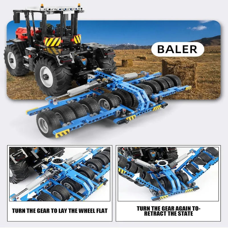 Building Blocks Tech MOC Motorized RC Fastrac Roller Tractor Truck Bricks Toy 17020 - 10