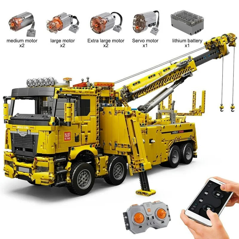 Building Blocks Tech MOC Motorized RC Fire Service Rescue Truck Bricks Toy 17028 Construction Set Toys - 6