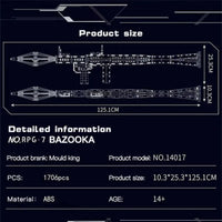 Thumbnail for Building Blocks Tech MOC Motorized RPG Rocket Grenade launcher Bricks Toy 14017 - 4